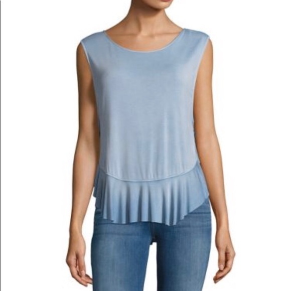 Free People Uptown Ruffle Tank Top In Blue Iris - Picture 2 of 4